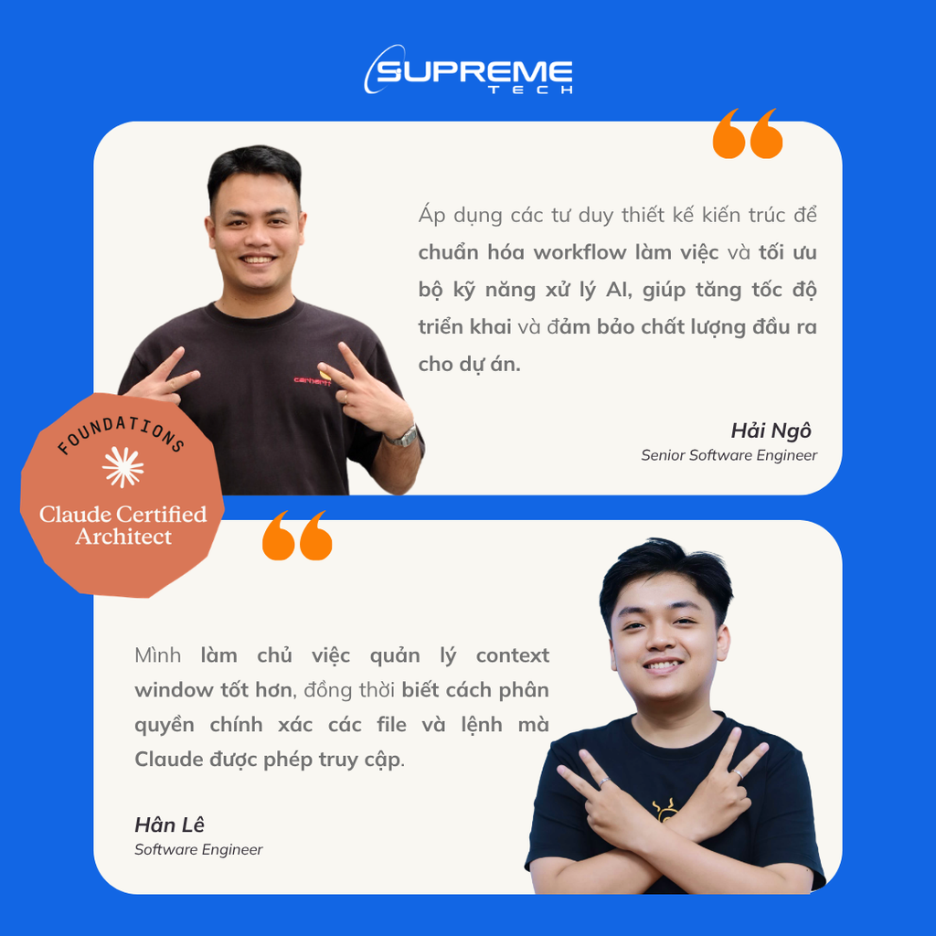 Sự thay đổi sau khi đạt Claude Certified Architect – Foundations tại SupremeTech