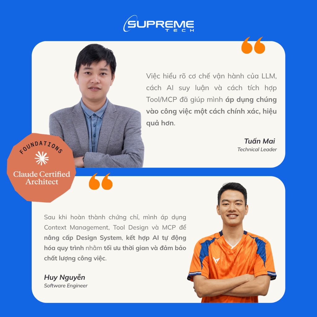 Sự thay đổi sau khi đạt Claude Certified Architect – Foundations tại SupremeTech
